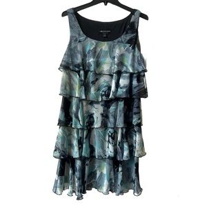 🍒CONNECTED WOMEN WATERFALL GREEN DRESS SIZE 10